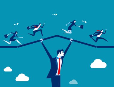 Destek işi. Başarı için çalışan takım çalışması. Konsept iş 