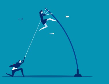 Başarı yönünde takım odaklı iş. Konsept buisne