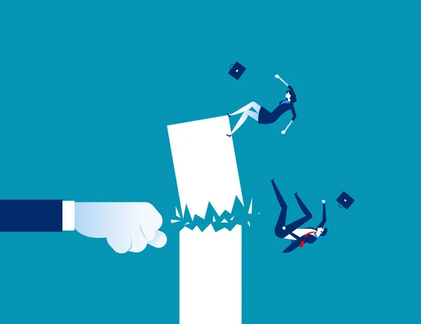 Fist destroy success. Concept business vector illustration. — Stock Vector
