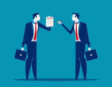 Ortaklık ile iş adamı ve sonra sözleşme imzalamak için kabul