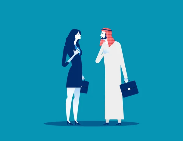 Arabic business people. Concept business greeting vector illustr