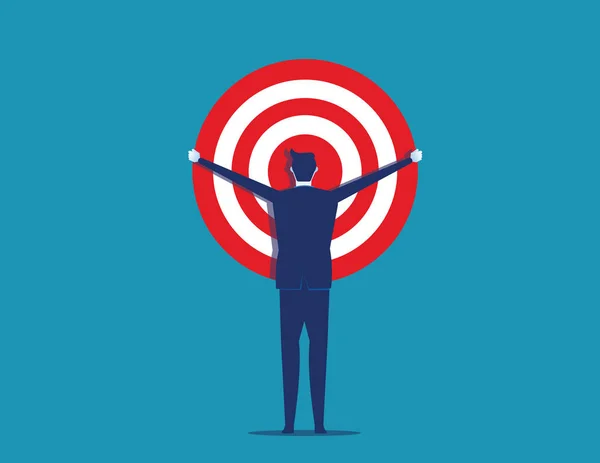 Affärsman Holding Target. Koncept affärs vektor illustration — Stock vektor