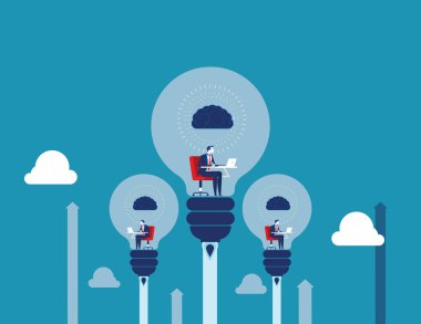 En iyi fikirler. İş adamları fikir yaratır. Konsept iş vecto