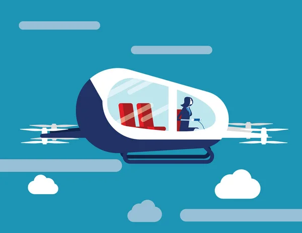 Drone taxi service. Concept Business Technology vector illustrat — Stockvector