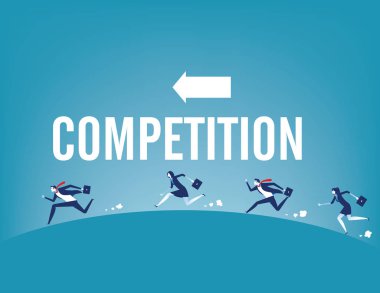 Buisness competiton. Kavram iş vektör illüstrasyon. Düz 