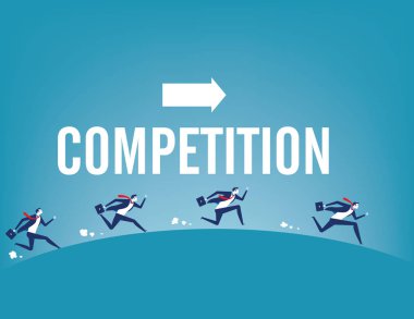 Buisness competiton. Kavram iş vektör illüstrasyon. Düz 