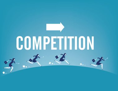 Buisness competiton. Kavram iş vektör illüstrasyon. Düz 