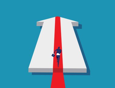 Büyüme oku. İş hedefe koşuyor. Kavram iş vektörü 