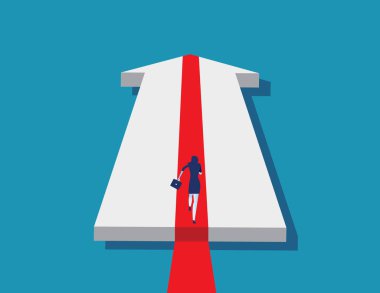 Büyüme oku. İş hedefe koşuyor. Kavram iş vektörü 