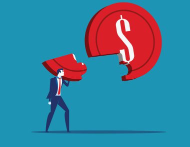 İş tutarak sikke bulmaca ve başarı çözmek için. Konsept busin