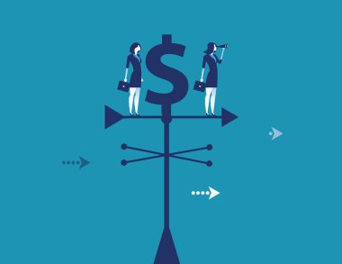 İş ekibi hava Vane üzerinde ayakta ve başarı arıyor