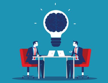 Beyin fırtınası olan bir iş ekibi. Kavram iş vektör illust