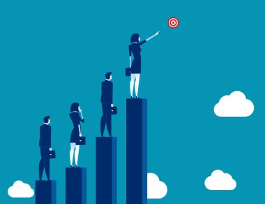 Hedef, Concept iş illüstrasyon işaret Eden Iş ekibi