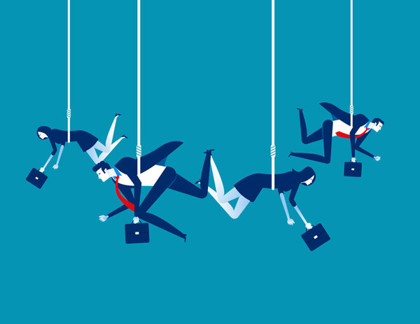 Business people are trapped. Concept business vector illustratio