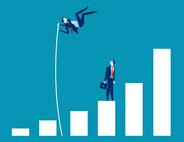 Croissance pour les entreprises, Leader et saut d'obstacles, Concept business vector — Image vectorielle