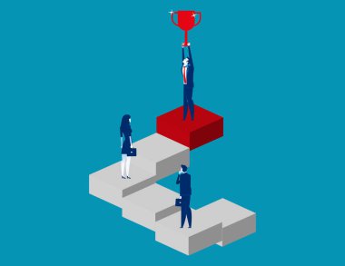 Strateji. İş ekibi ve başarı. Kavram iş vektör ü