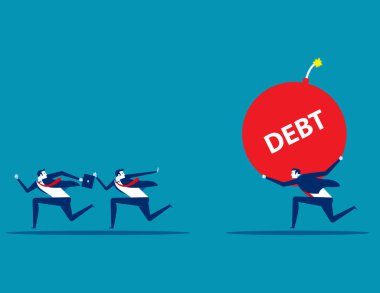 İş ekibi ve büyük sorun ile ortak. Kavram iş deb