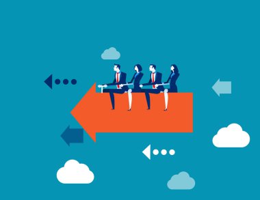 İş takımı at ok. Kavram iş başarı vektör illust