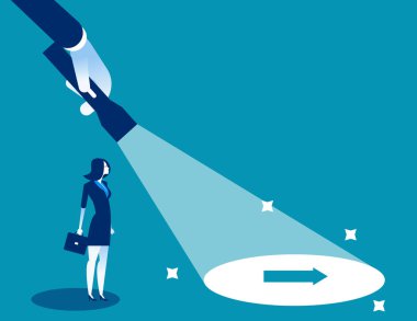 El feneri gizli ok işaretini ortaya çıkarmak. Kavram iş doğrudan