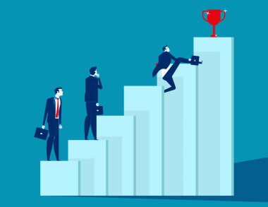 İş ekibi engelleri aşmak ve başarı elde. Bu