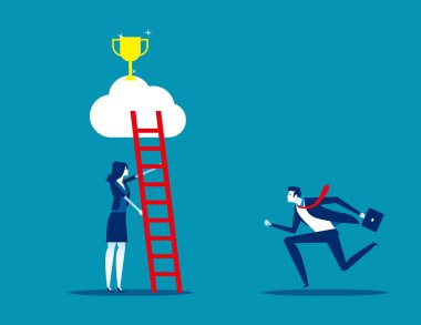 En iyi lider büyüme ve başarı için çalışan yardımcı olur. Konsept busin