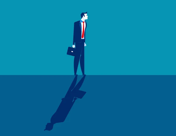 Empresário e sombra. Concept business contrastes vetor illust — Vetor de Stock