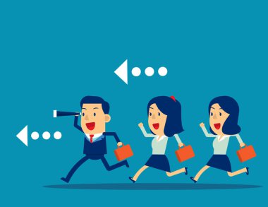 Çalışan çalışan ile lider, Koşu, Teleskop, Searc