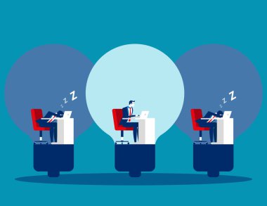 İş adamları ve çalışma verimliliği. Kavram iş vektörü 