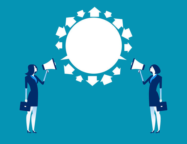 Деловые люди и партнеры обмениваются идеями. Бизнес?
