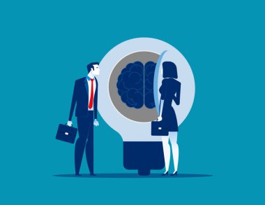 İş adamı başarıya açık fikir. Kavram iş vektör il