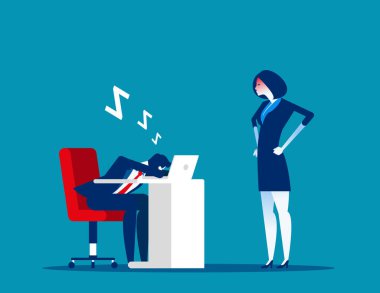 Kızgın patron iş sırasında masada rahatlatıcı ofis çalışanı arıyorum. T