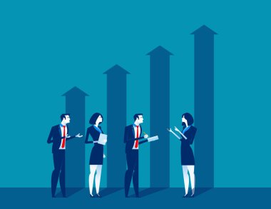 İş adamları ve büyüme ekonomik. Kavram iş vektörü, Gr