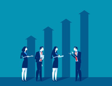 İş adamları ve büyüme ekonomik. Kavram iş vektörü, Gr