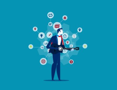 İnsan hayatı. Konsept iş vektörü, Relax, Şarkı Söyle, Tatil.