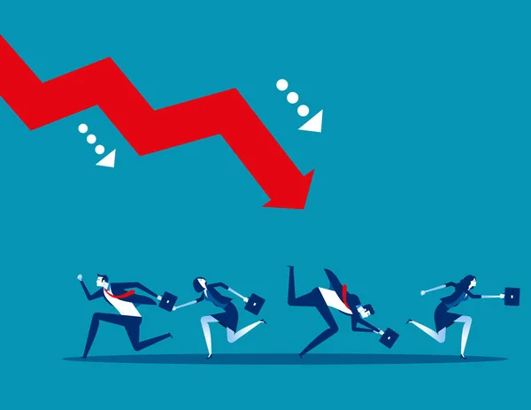 Business-Team und Scheitern. Konzept Geschäftsvektor. Risiko, Krise — Stockvektor