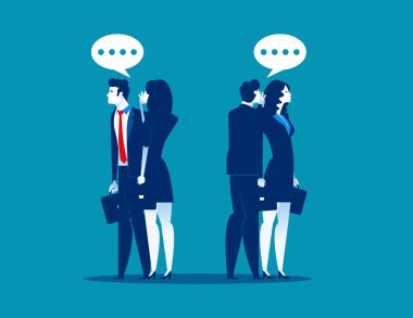 İş takımı diğerine dedikodu yapar. Konsept iş kısmı