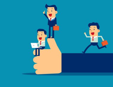 İş ekibi gurur lu ve mutlu başparmak kadar el, Ortaklık, C