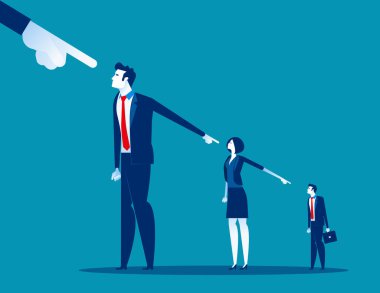 İş adamları suçu birine atıyor. Konsept iş vecto