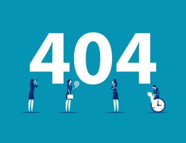 Hata 404 sayfası. Kavram iş vektör illüstrasyon. Arama 