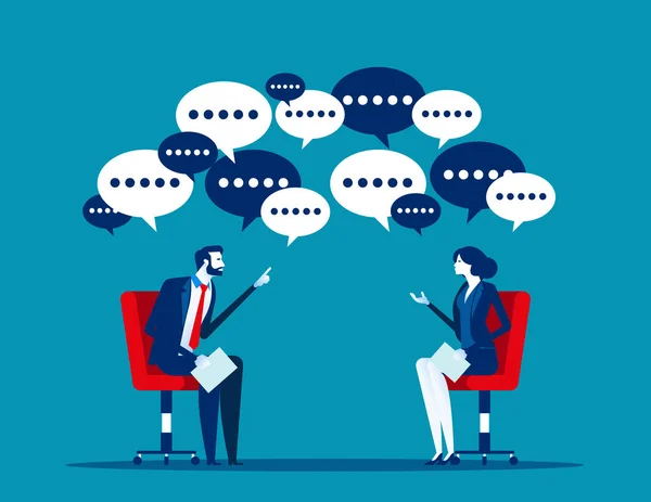 Büroangestellte treffen sich und sprechen mit Unternehmen, Konzeptunternehmen — Stockvektor