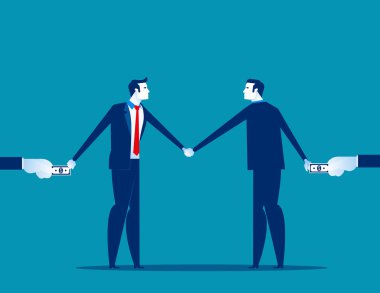 İş adamları rüşvet veriyor. Kavramsal iş vektörü illus