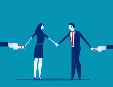 İş adamları rüşvet veriyor. Kavramsal iş vektörü illus