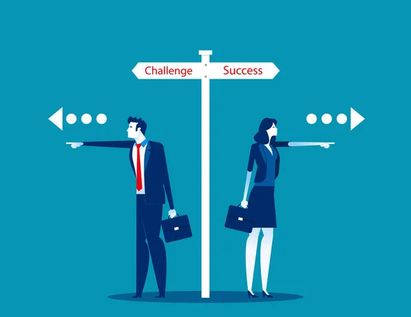 Choisir la route de l'homme d'affaires. Concept vecteur d'affaires , — Image vectorielle