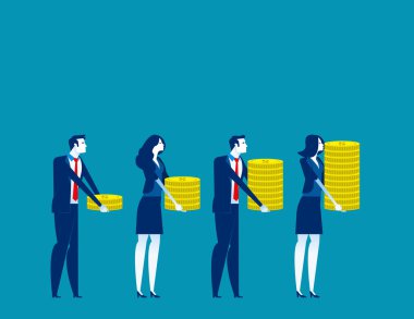 Yatırımcı ve kâr. Bütünlük vektör illüstrasyonunu kavra, Inves