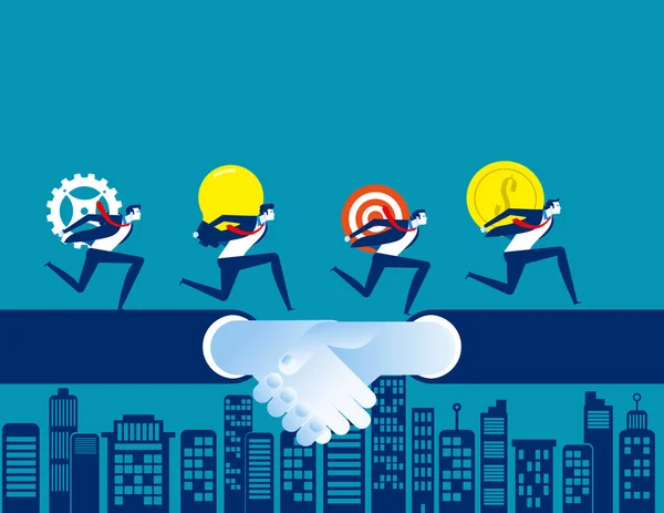 Business teamwork, Concept business vector illustration, Coopera