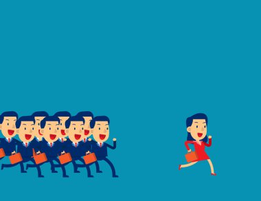 Liderlik. Bütünlük vektör illüstrasyonu kavramı, bir grup insan