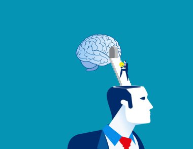 Fikirleri düzenlemek ve depolamak. İş vektörü illüstrati kavramını kabul et