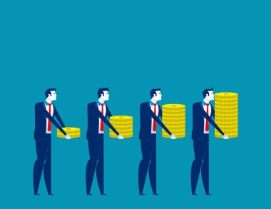 Yatırımcı ve kâr. Bütünlük vektör illüstrasyonunu kavra, Inves