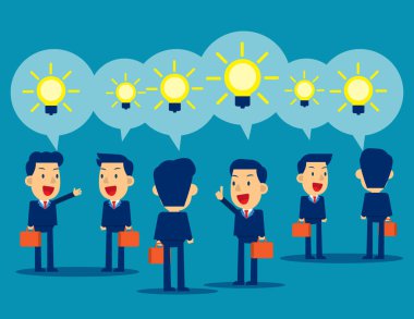 Fikir sunan iş adamları. İş vektör hastalığını kavra