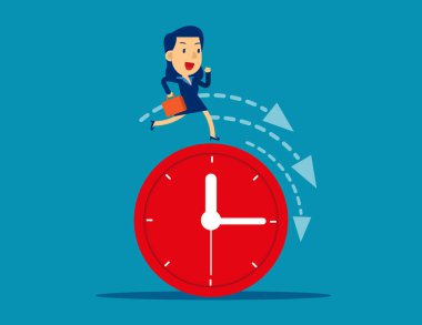 Süresi dolmak üzere olan bir iş kadını. Konsept cu